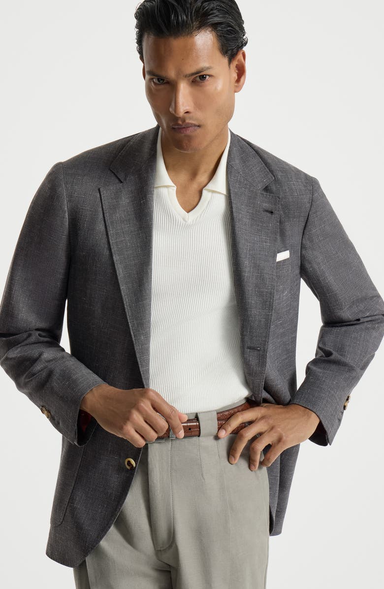 Brunello Cucinelli Deconstructed blazer, Alternate, color, Dark Grey