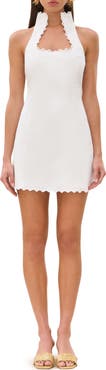 Cult Gaia Carey Lace Detail Stretch Cotton Minidress