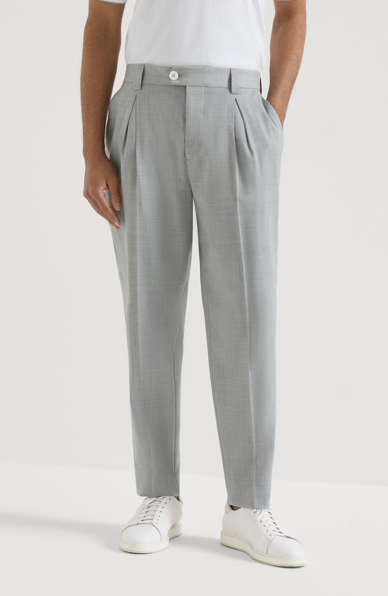 Brunello Cucinelli Trousers with tee holder, Alternate, color, Pearl