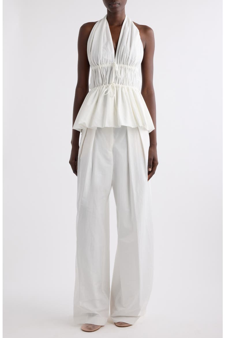 Ceana Ruched Halter Top, Alternate, color, WHITE