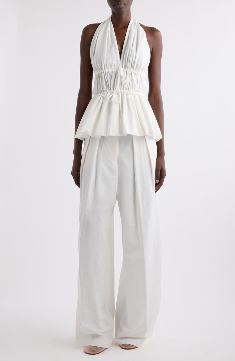 Dries Van Noten Ceana Ruched Halter Top, Alternate, color, White