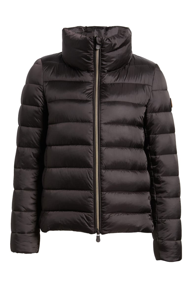 Elsie Water Resistant Quilted Puffer Coat, Alternate, color, BROWN BLACK