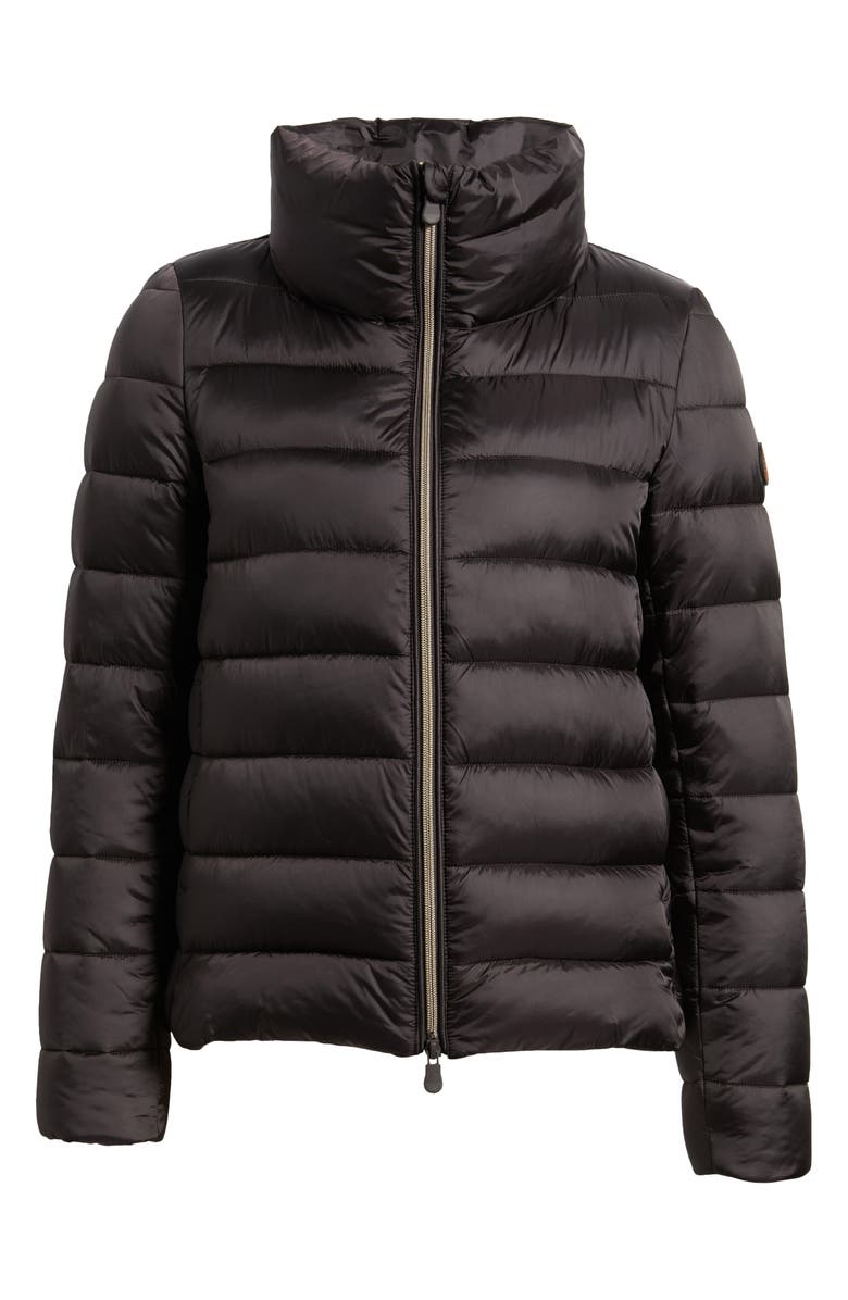 Save The Duck Elsie Water Resistant Quilted Puffer Coat, Alternate, color, Brown Black