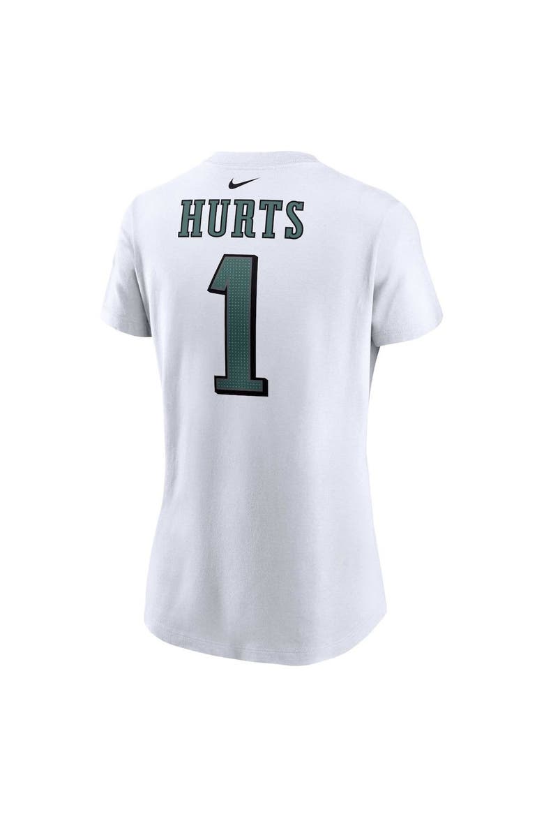 Women's Nike Jalen Hurts White Philadelphia Eagles Player Name & Number T-Shirt, Alternate, color, White