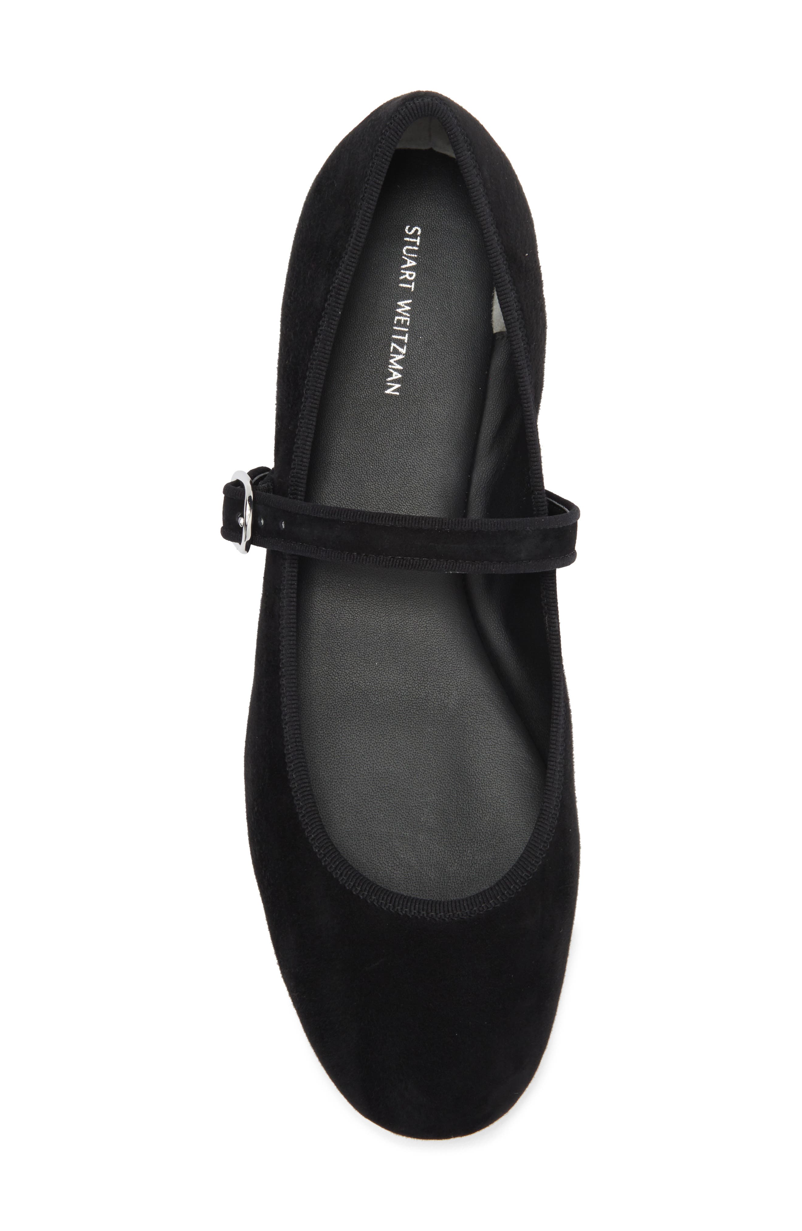 Stuart Weitzman Alice Mary Jane Flat, Alternate, color, Black