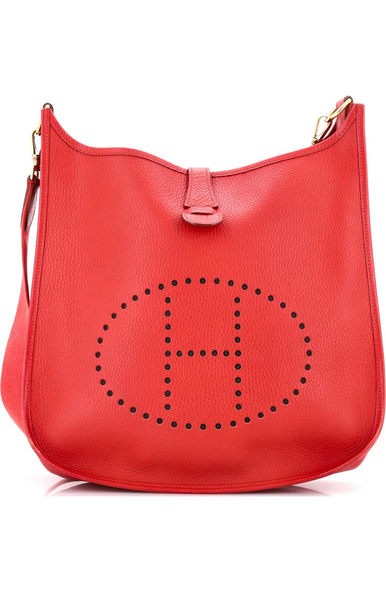 Pre-Owned Hermes Evelyne Bag Gen I Clemence GM, Main, color, Rouge Vif