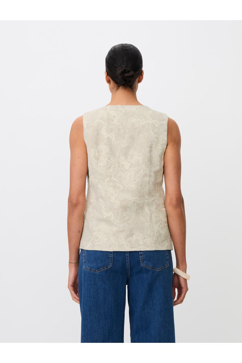 Majorvienne Embroidered Waistcoat, Alternate, color, Natural