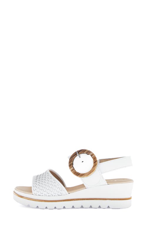 Gabor Strappy Slingback Wedge Sandal In White