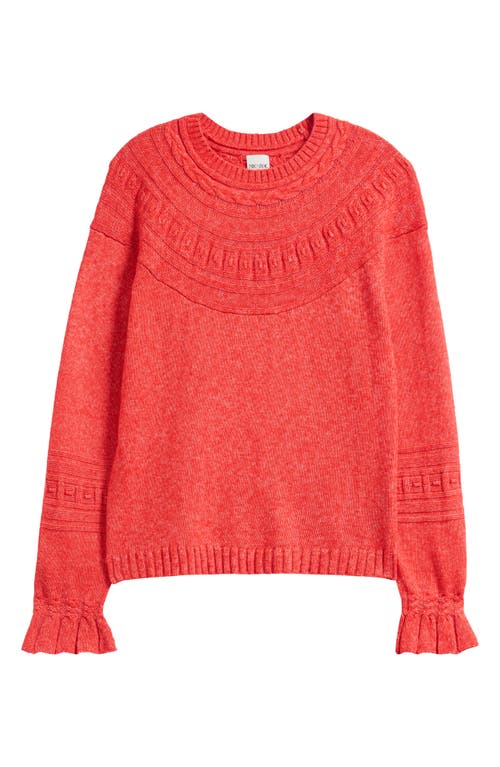 Nic + Zoe Nic+zoe Textural Dot Cozy Sweater In Red