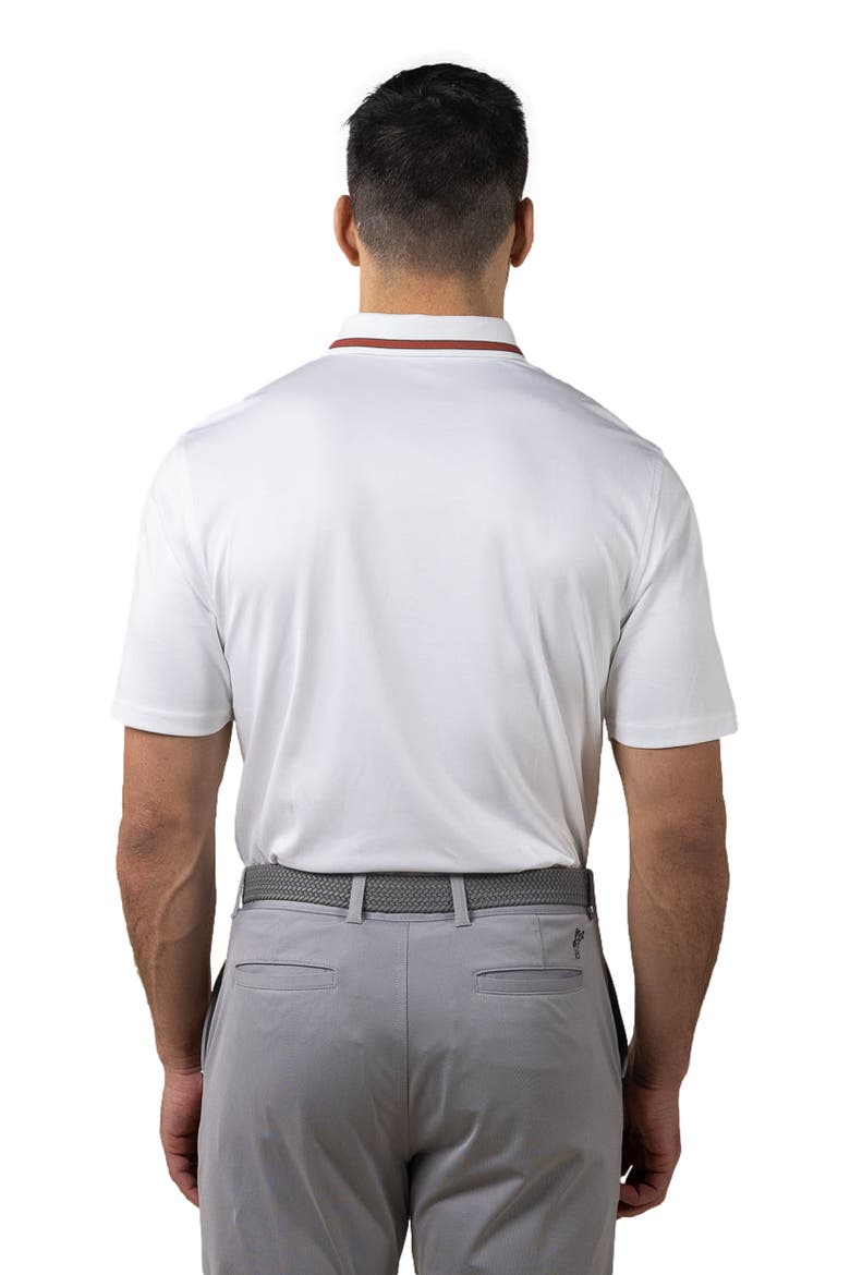 The  Golfman Polo, Alternate, color, White/Terracotta