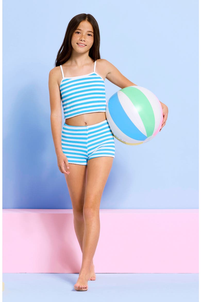 Kids' Textured Two-Piece Swimsuit, Alternate, color, POWDER BLUE