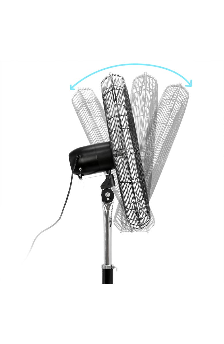 Vie Air 30 Inch Industrial Heavy Duty Pedestal Oscillating Metal Stand Fan, Alternate, color, Black