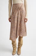 Isabel Marant Cacia Floral Jacquard Asymmetric Midi Skirt