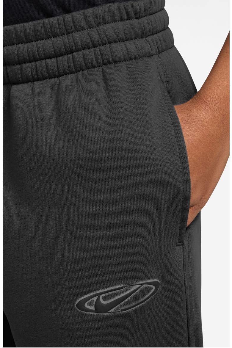 Kids' Club Fleece Wide Leg Pants, Alternate, color, BLACK/ WHITE