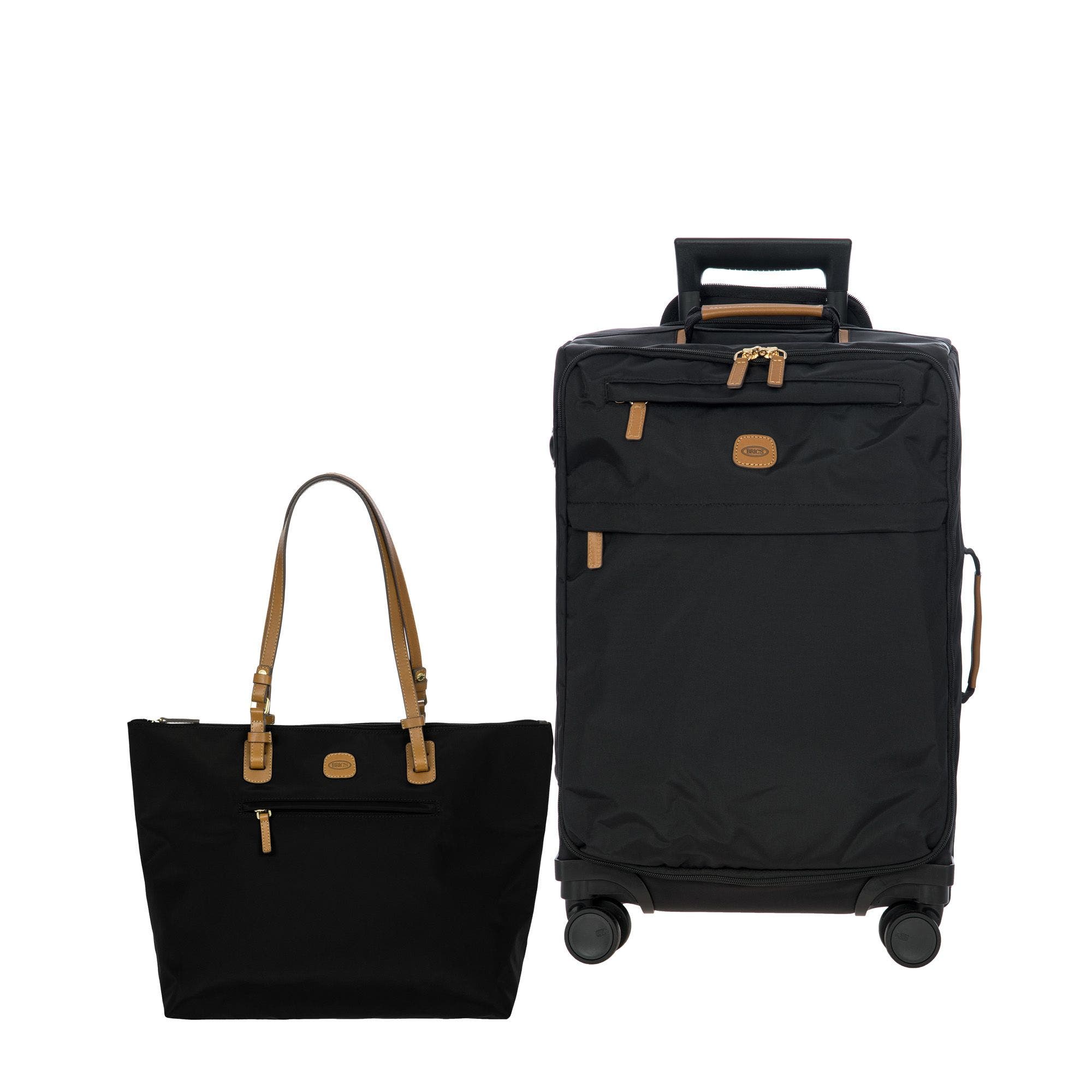 Bric's 2 Piece Set - X-Travel 21" Carry-On Spinner & Large Sportina Tote Bag, Main, color, Black