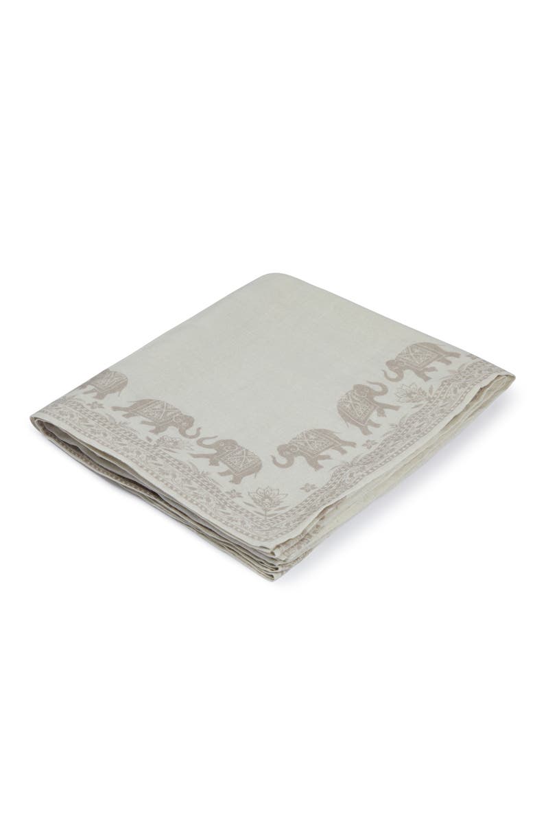 MAJKA Garden Elephant Tablecloths, Alternate, color, Seashell Gray - 62" X 108"