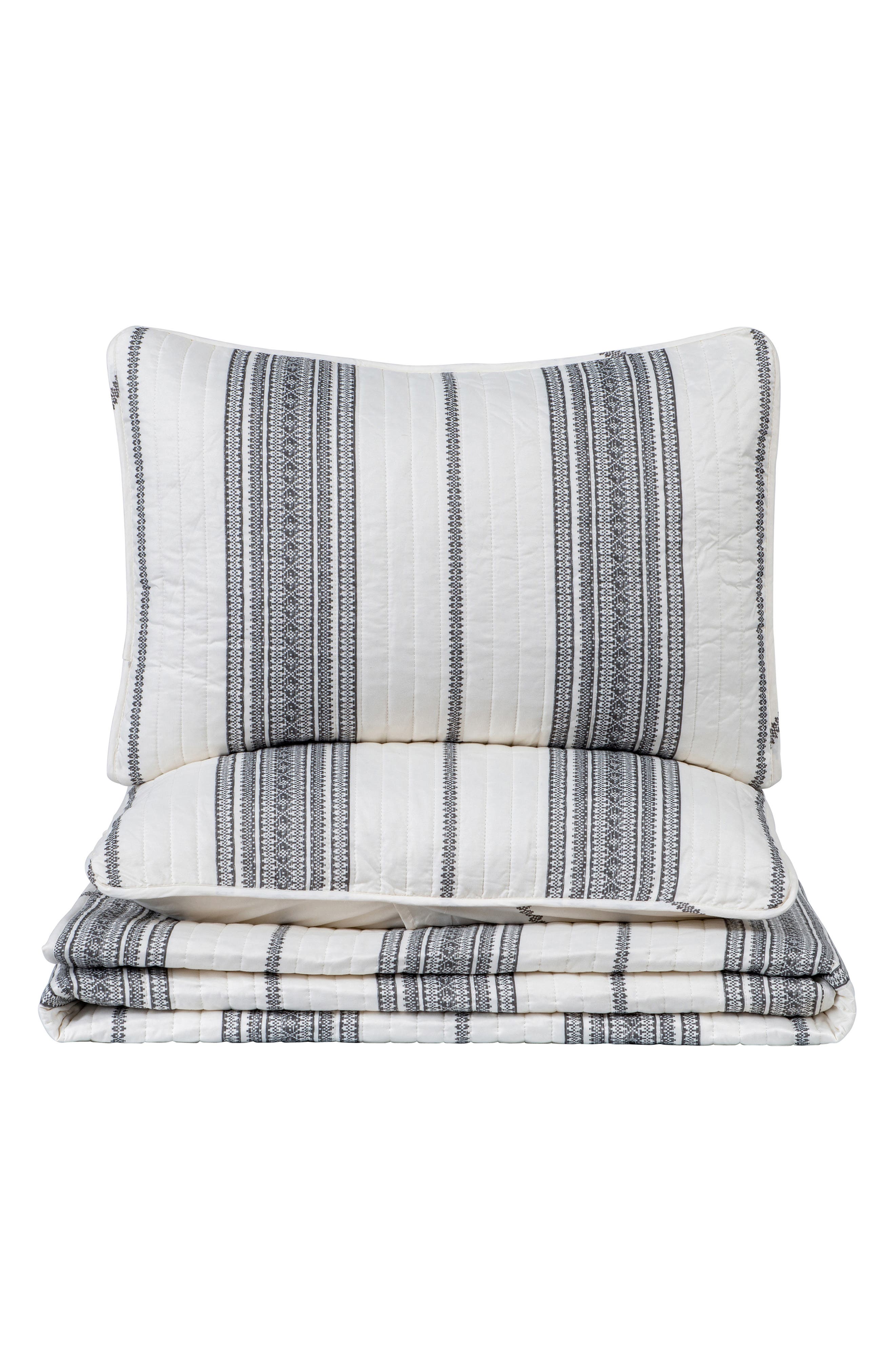 Woven & Weft Farmhouse Stripe Quilt & Sham Set