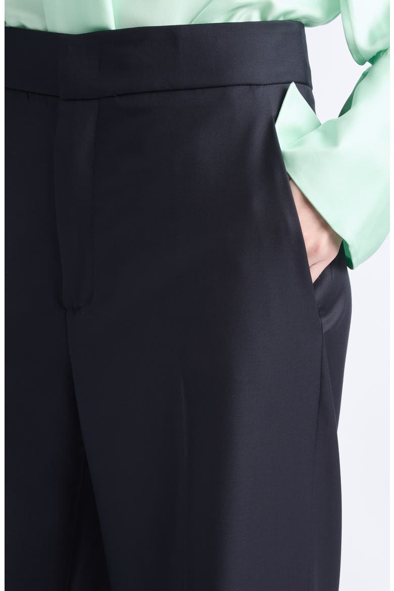 Wool Wide Leg Tuxedo Trousers, Alternate, color, DEEP NAVY