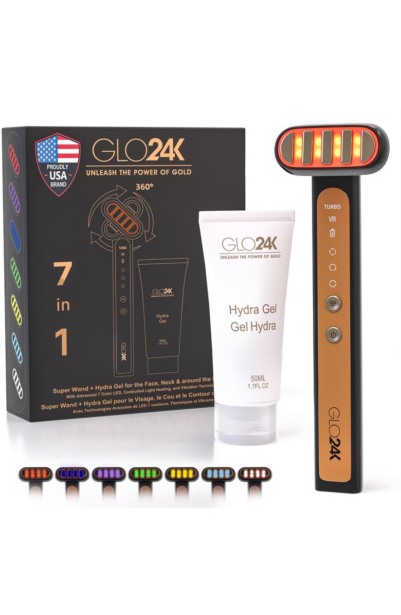 GLO24K UNLEASH THE POWER OF GOLD Super Wand + Hydra Gel, Main, color, Na