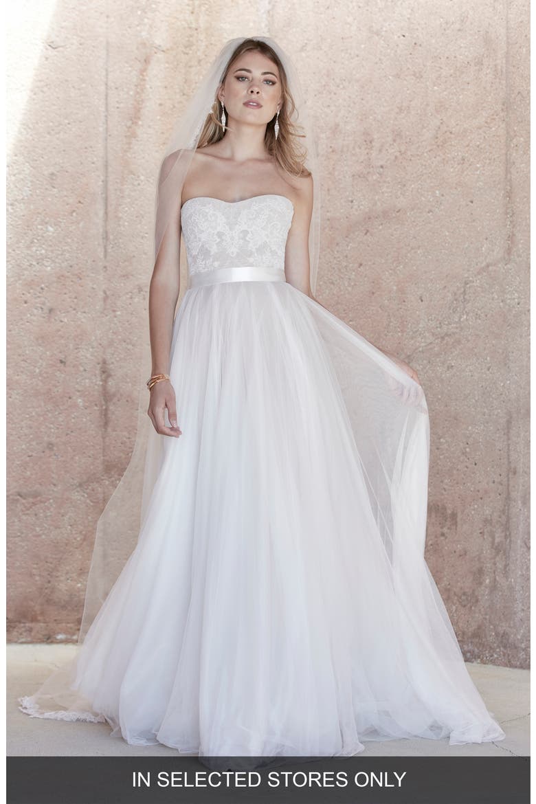 Blaze Tulle Wedding Skirt, Main, color, IVORY/ TUSCAN