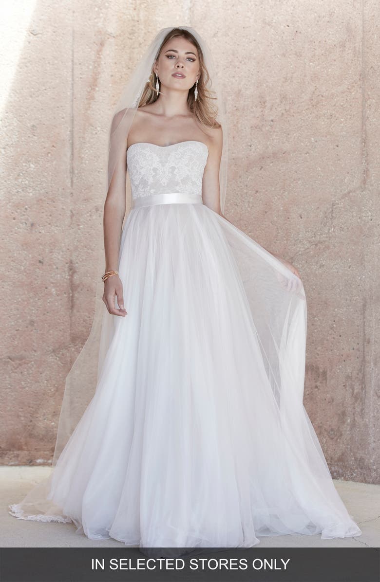 Watters Blaze Tulle Wedding Skirt, Main, color,