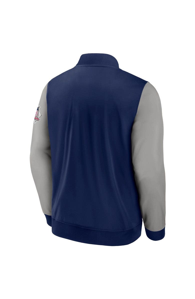 FANATICS Men's Fanatics Branded Navy/Gray Milwaukee Brewers Iconic Record Holder Full-Zip Lightweight Windbreaker Bomber Jacket, Alternate, color, 