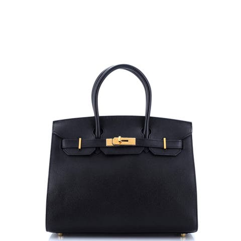 Birkin Sellier Bag Black Epsom with Gold Hardware 30