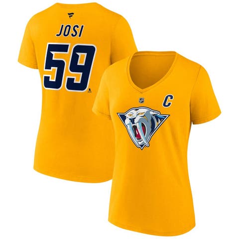 Women's Fanatics Branded Roman Josi Yellow Nashville Predators Special Edition 2.0 Name & Number V-Neck T-Shirt