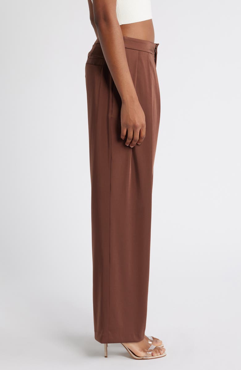 Mistress Rocks Pleated Wide Leg Pants, Alternate, color, Cocoa