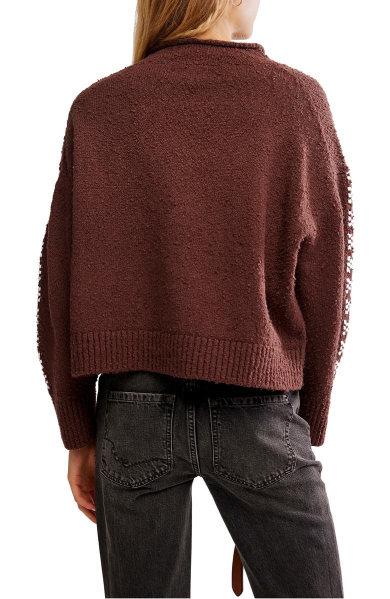 Free People Story Book Cotton Blend Sweater, Alternate, color, Chocolate Combo