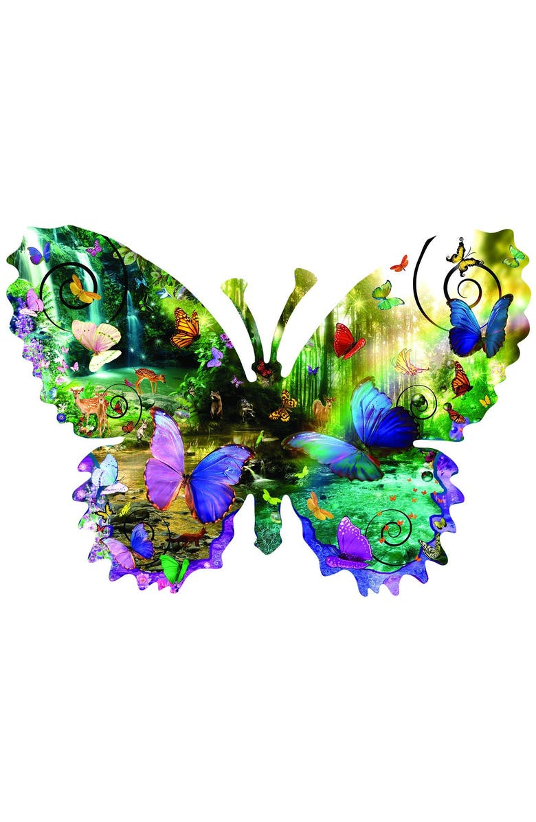 Sunsout Forest Butterfly 1000 piece Jigsaw Puzzle for Adults Special Shape, Alternate, color,