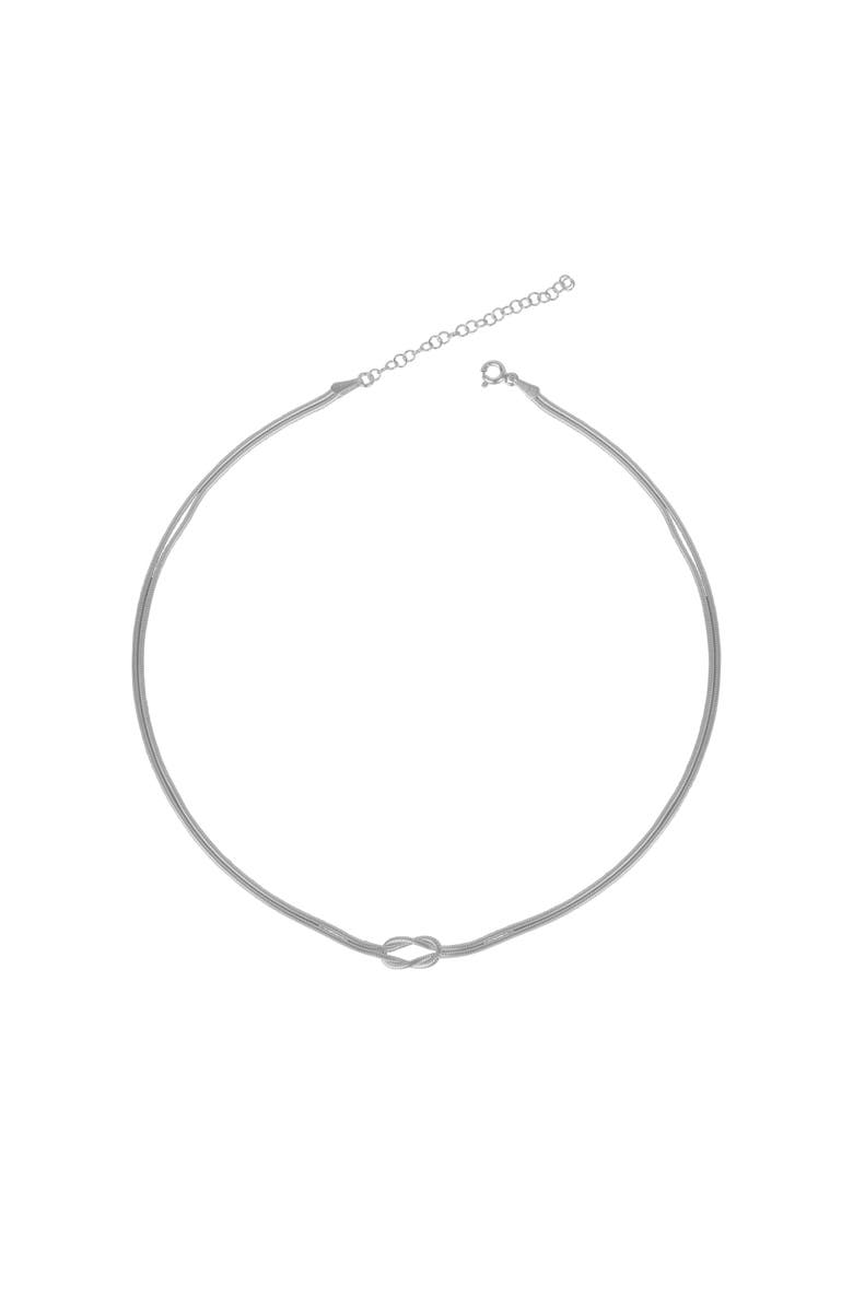 Spero London Knot Chain Choker Necklace in Sterling Silver, Main, color, Silver