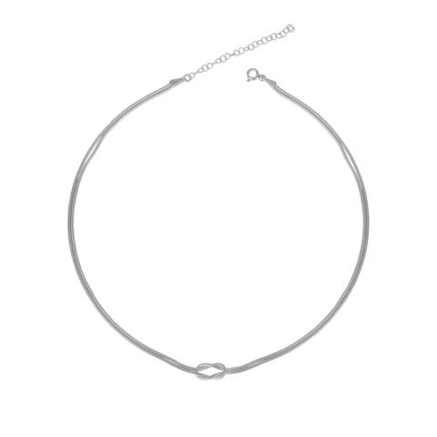 Knot Chain Choker Necklace in Sterling Silver