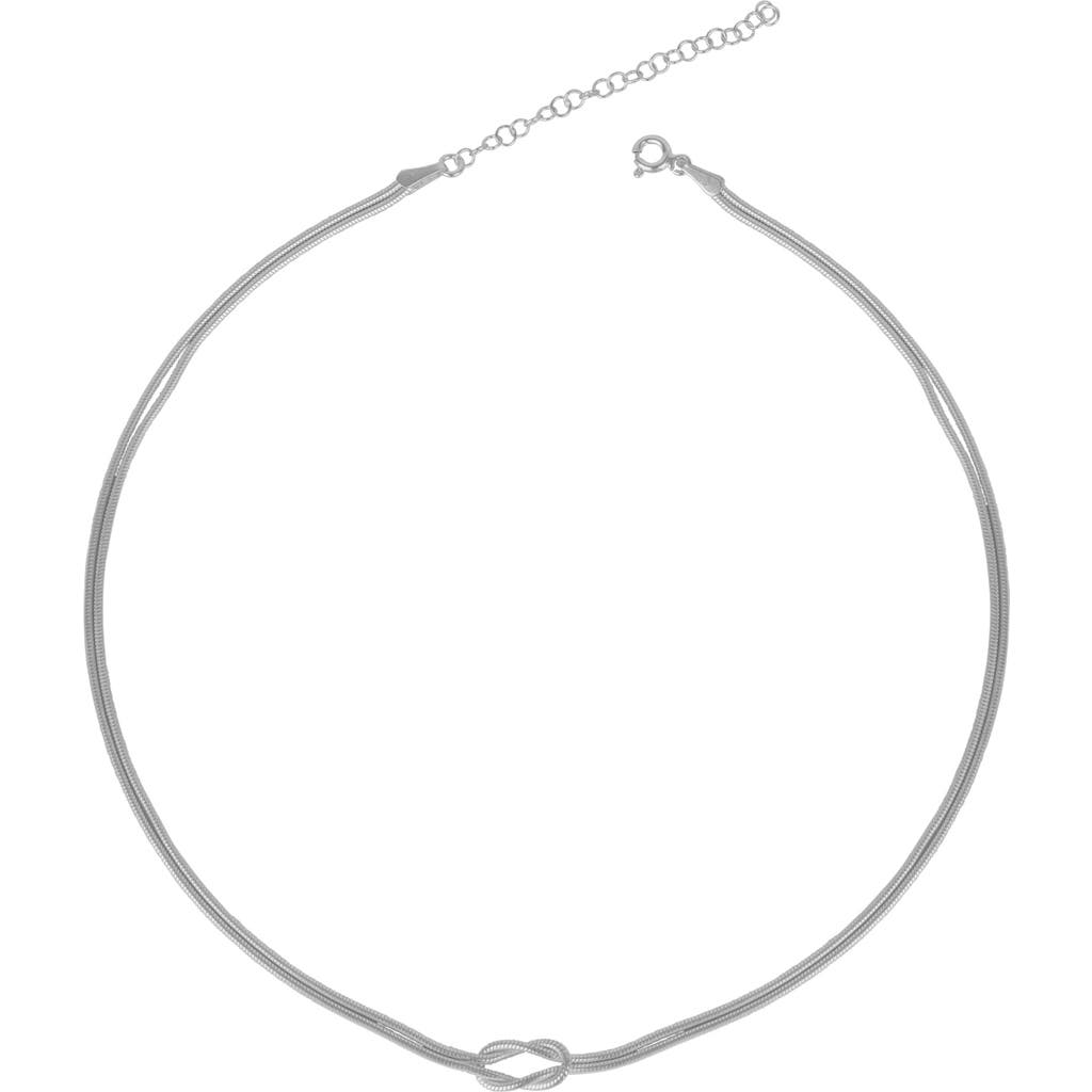 Spero London Knot Chain Choker Necklace In Silver