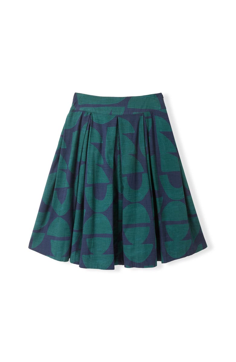 Celtic & Co. Box Pleated Midi Skirt, Alternate, color, Geo Shapes