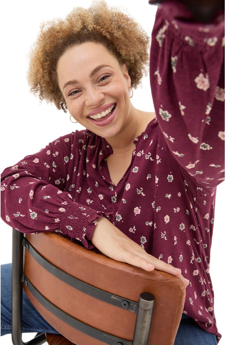 FatFace Women's Plus Size Florence Wild Ditsy Top, Alternate, color, 