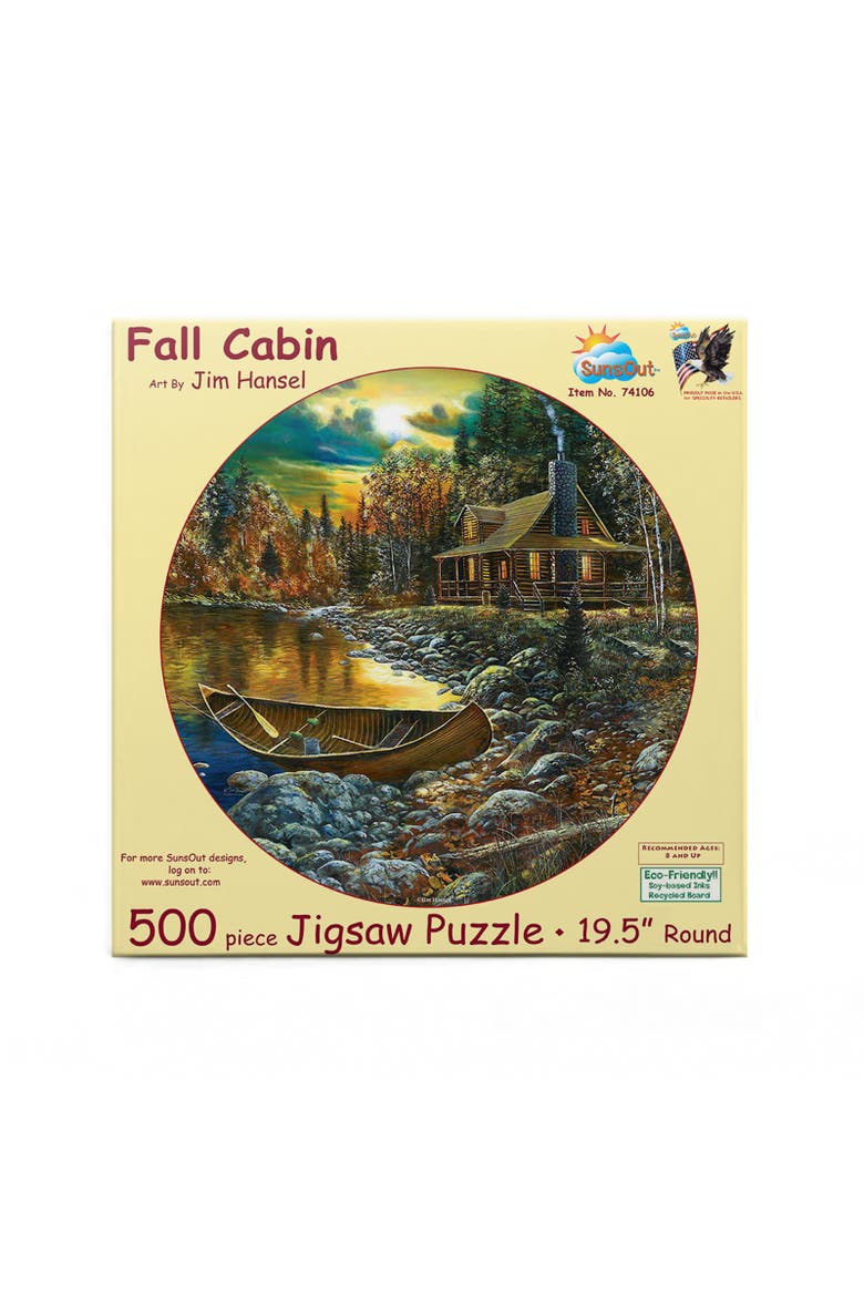Fall Cabin 500 piece Jigsaw Puzzle for Adults Round, Alternate, color, Multicolor