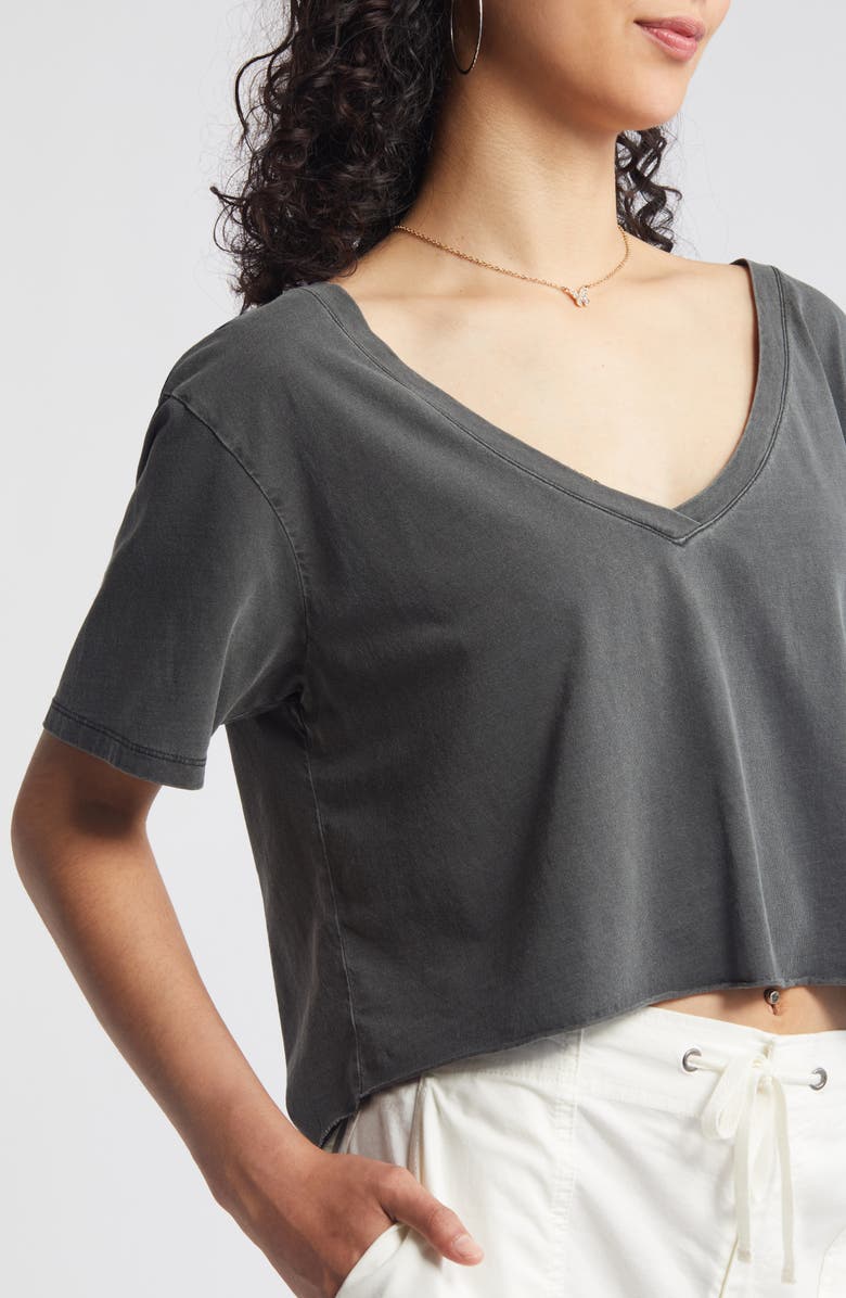 BP. Washed V-Neck Crop T-Shirt, Alternate, color, 