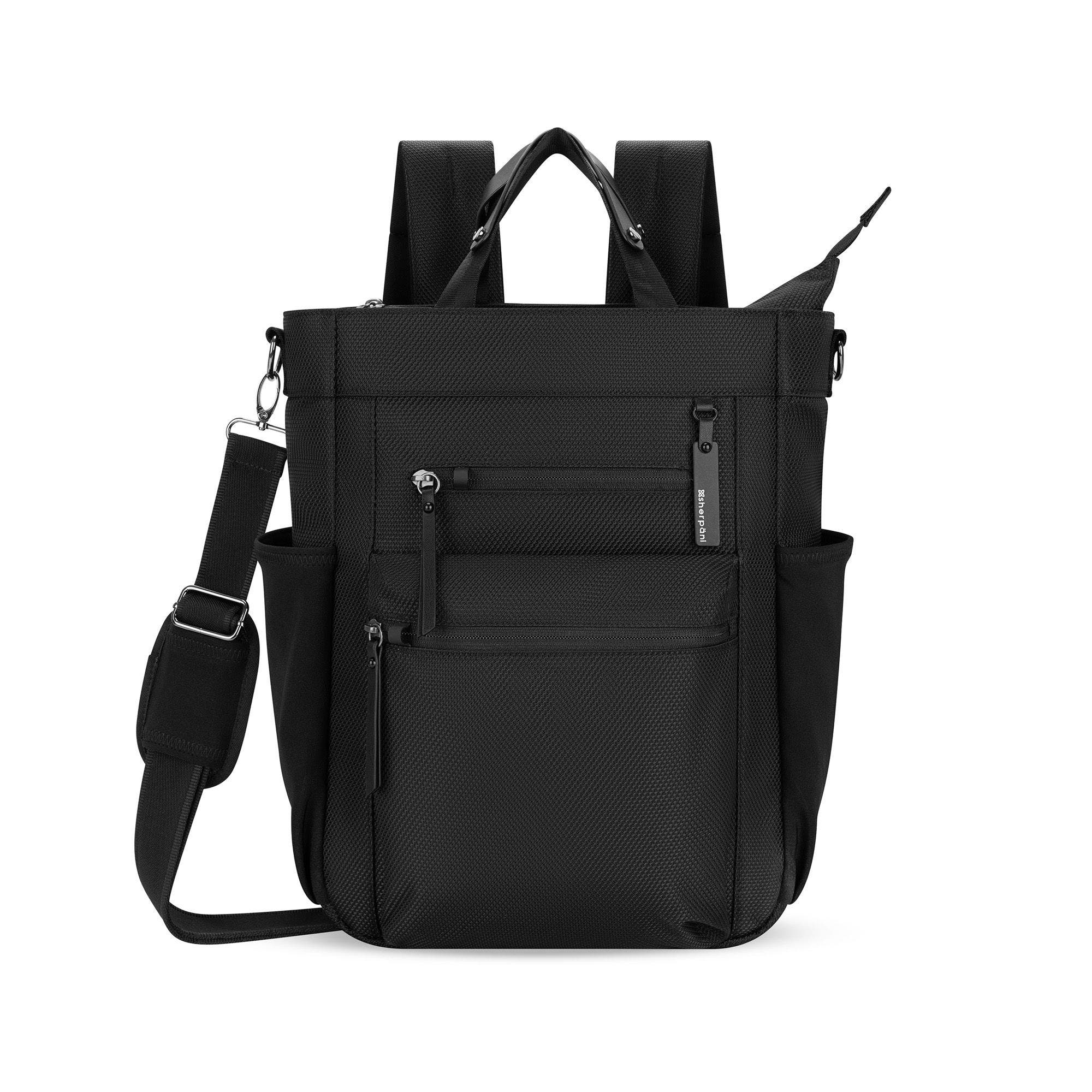 Sherpani 2 piece set Soleil Anti Theft Convertible Backpack & Meridian 22 Inch Carry On Luggage, Alternate, color, Carbon/Black