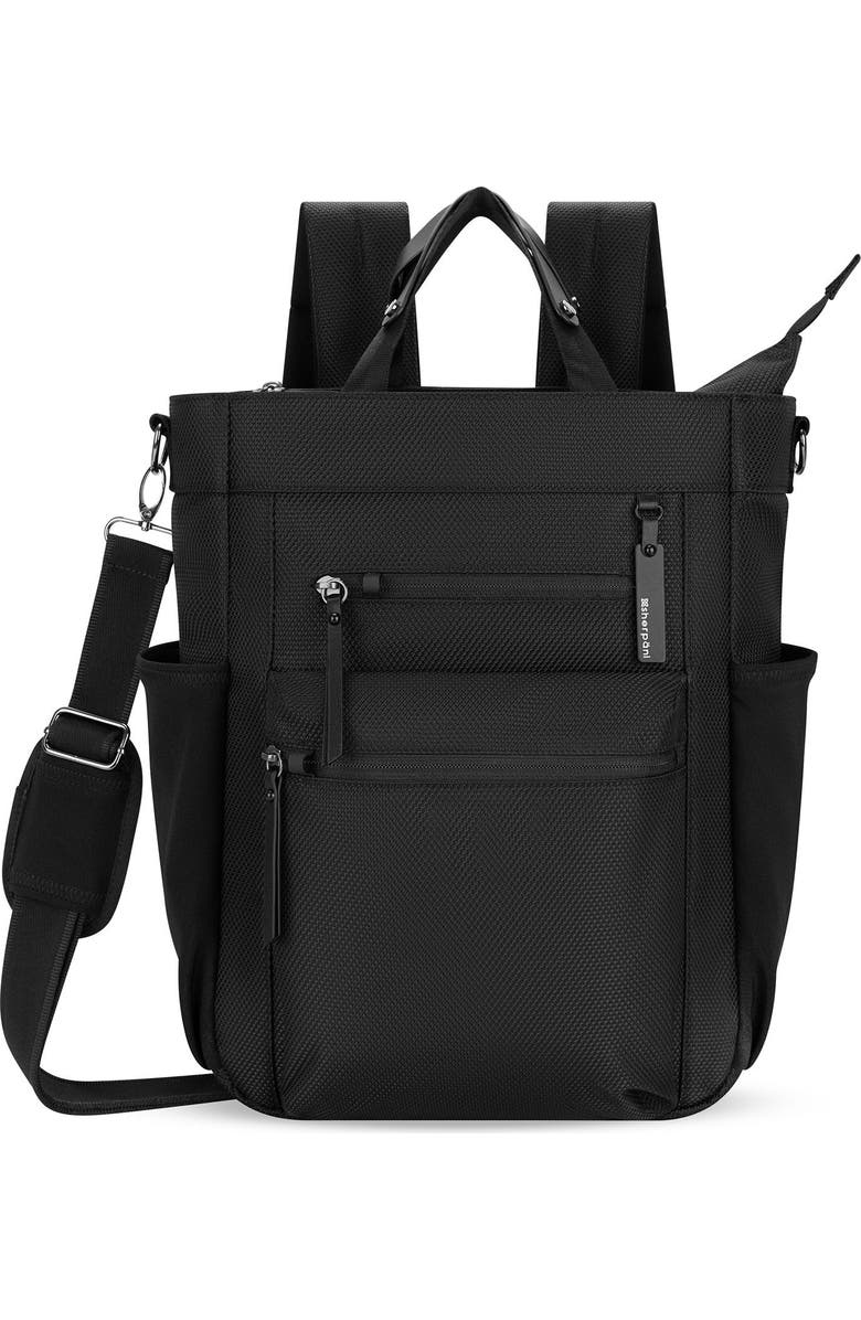 Sherpani 2 piece set Soleil Anti Theft Convertible Backpack & Meridian 22 Inch Carry On Luggage, Alternate, color, Carbon/Black