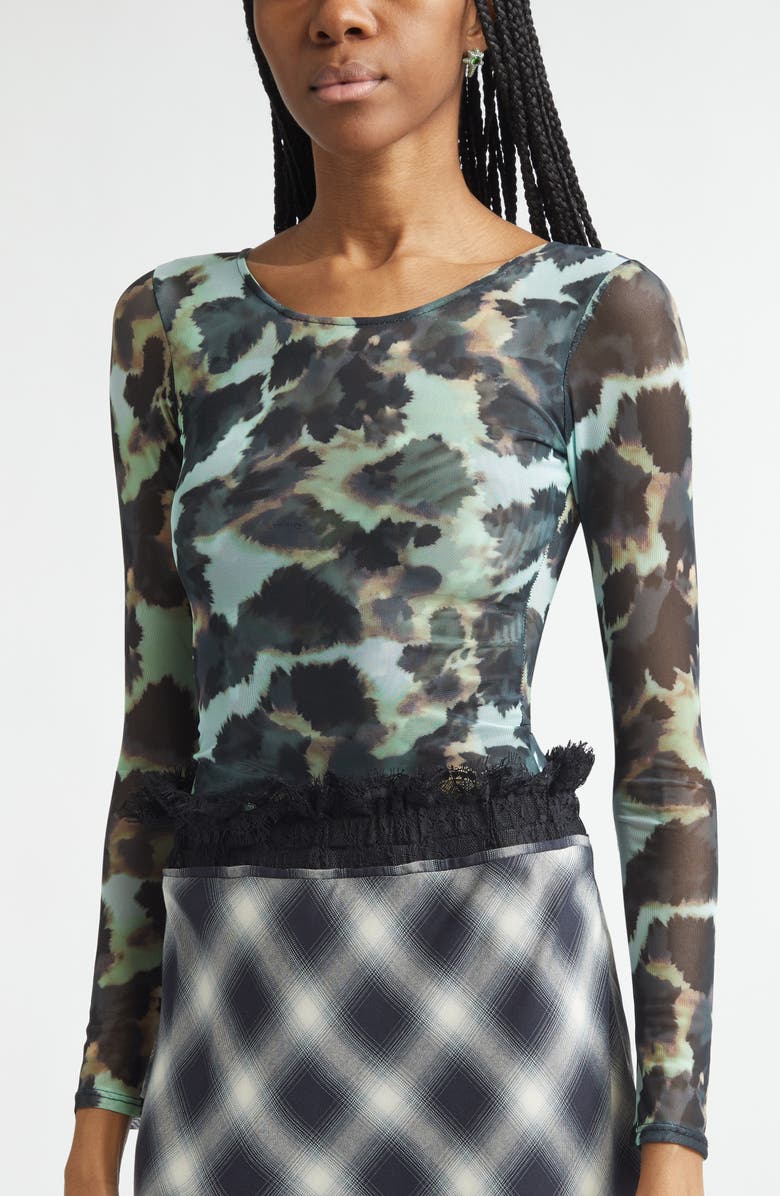 Collina Strada Women's Cardio Floral Print Gold Lamé Top, Alternate, color, Snow Leopard