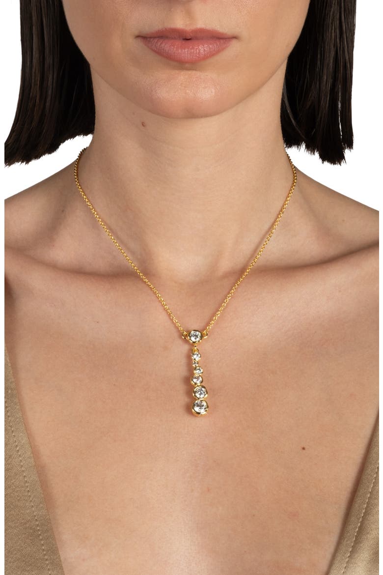 Asterales Cascading Bubble Pendant Necklace, Alternate, color, GOLD STONES