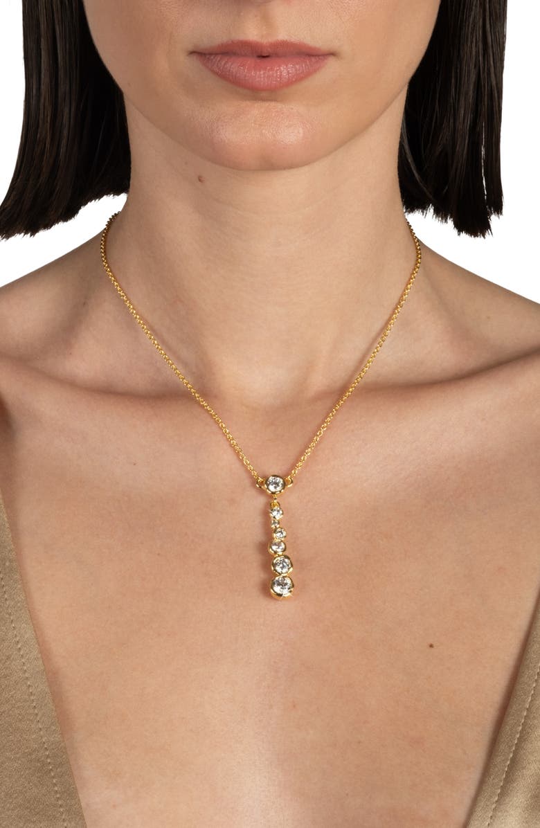 Alexis Bittar Asterales Cascading Bubble Pendant Necklace, Alternate, color, Gold Stones