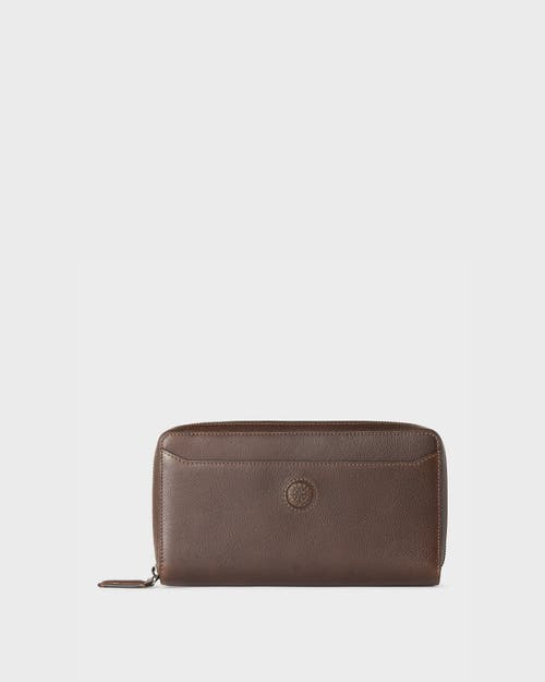 Osprey London The Compass Leather Travel Wallet In Brown