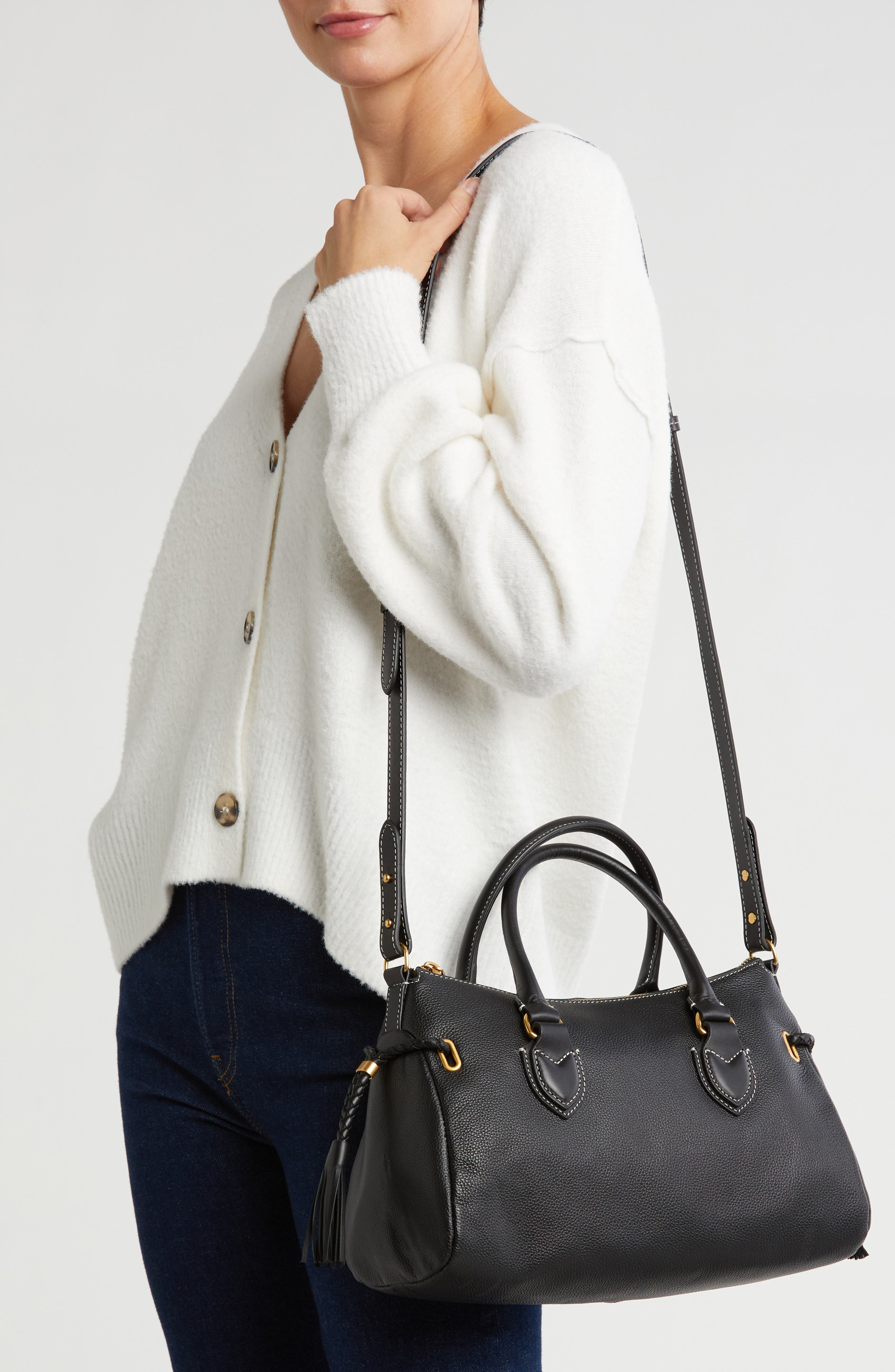 Vince Camuto Renzo Leather Satchel, Alternate, color, 