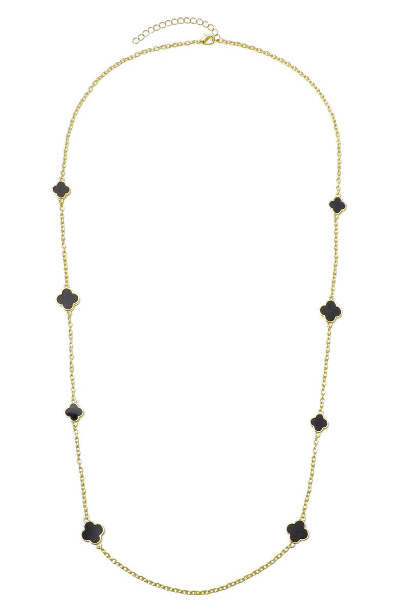 Adornia Enamel Clover Station Necklace, Alternate, color, 