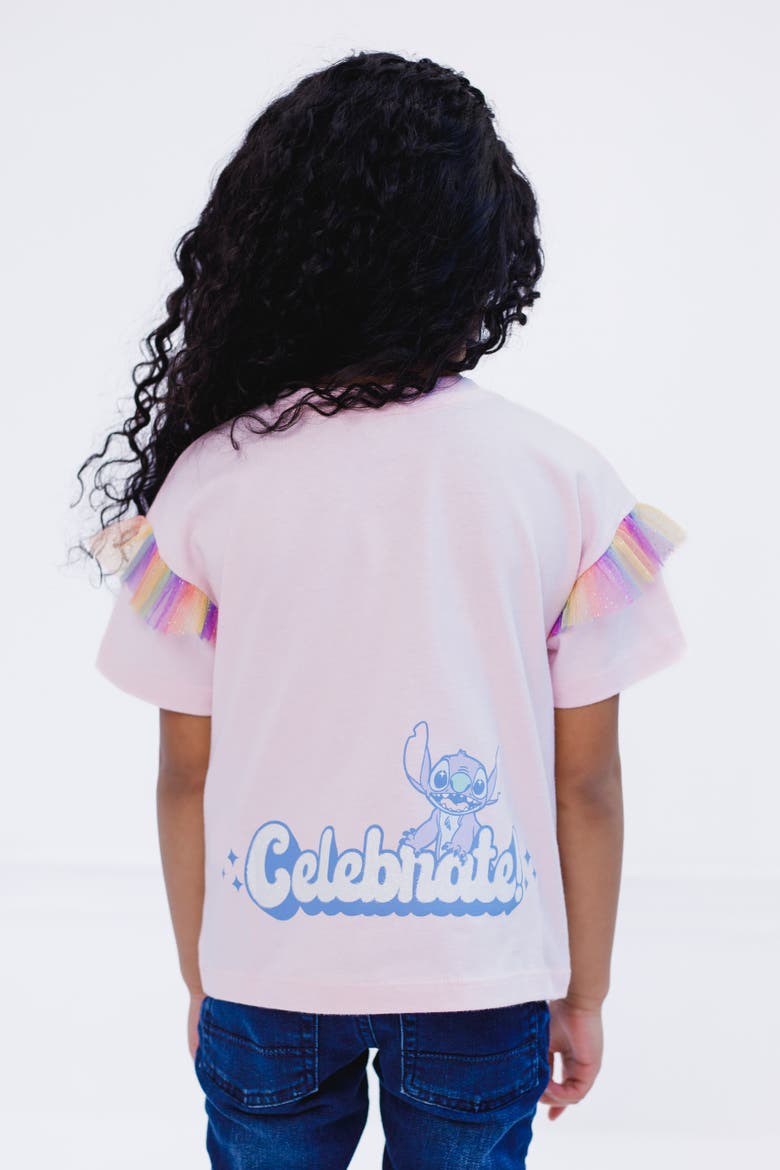 Lilo & Stitch Birthday Graphic T-Shirt, Alternate, color, Angel Light Pink