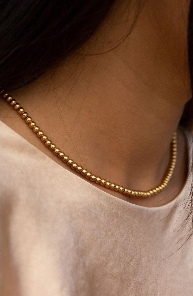 Mantra Inspiration Bead Necklace, Alternate, color, Yellow Gold