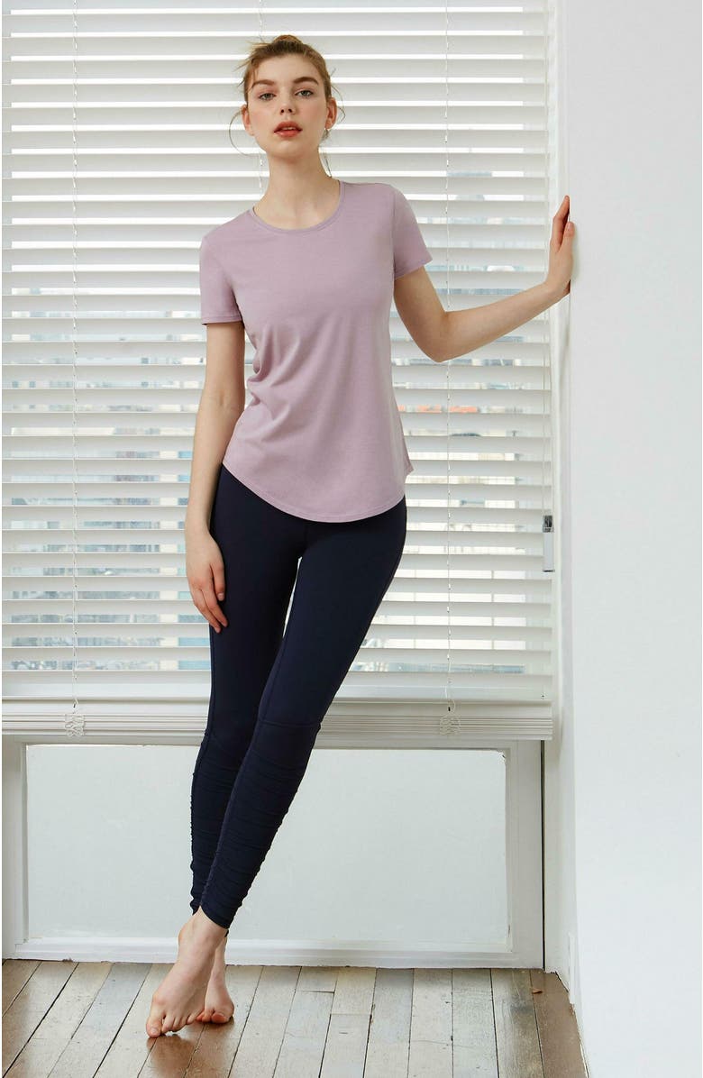 Rebody Active Rusche Hour Leggings, Alternate, color, Light Navy