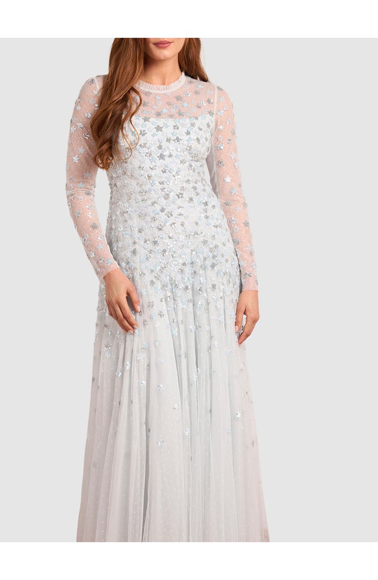 Needle & Thread Starry Nights Round Neck Gown, Main, color, Ice Blue